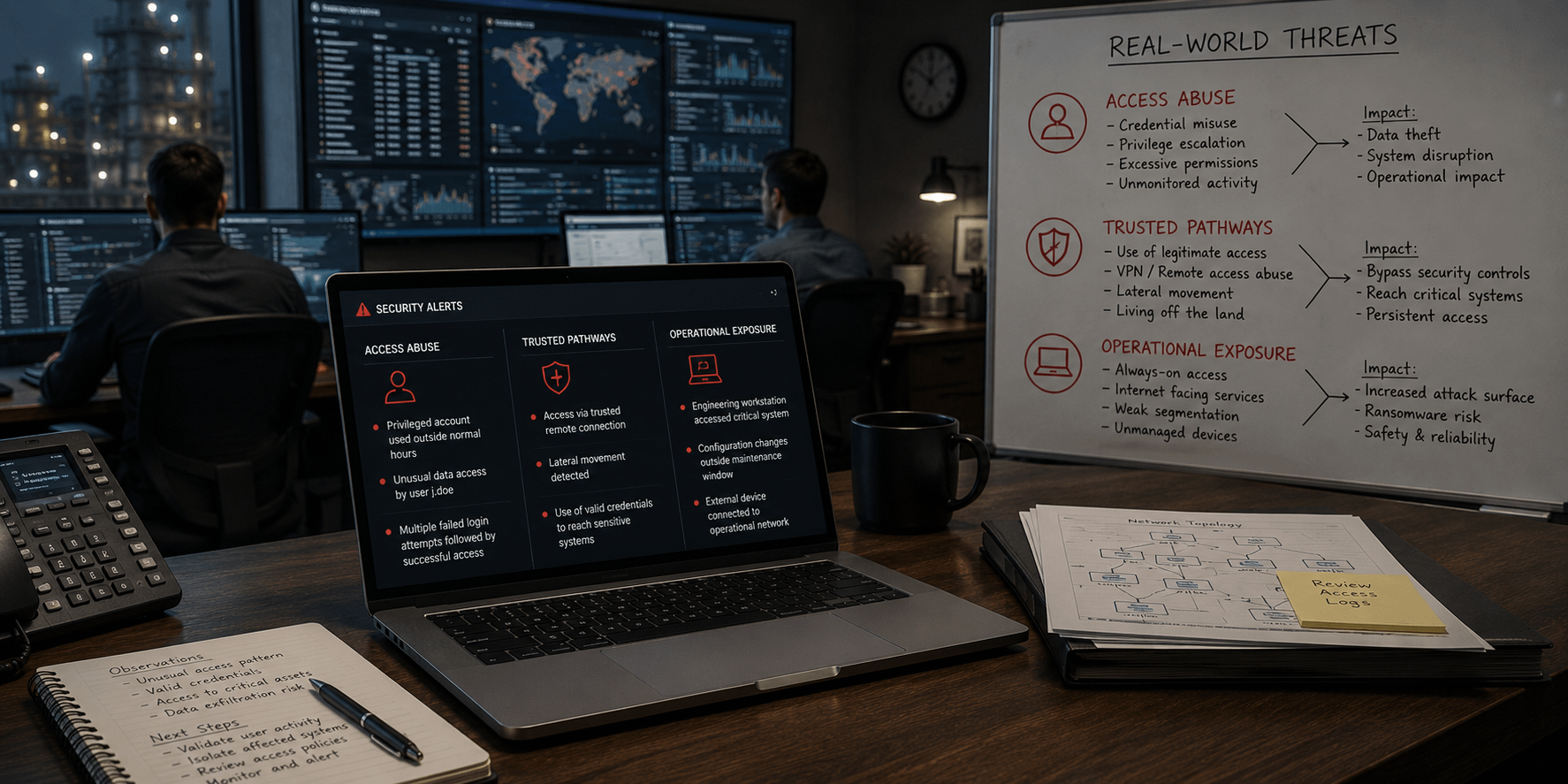 Operator dashboard alerting to cyber threats targeting building automation devices.